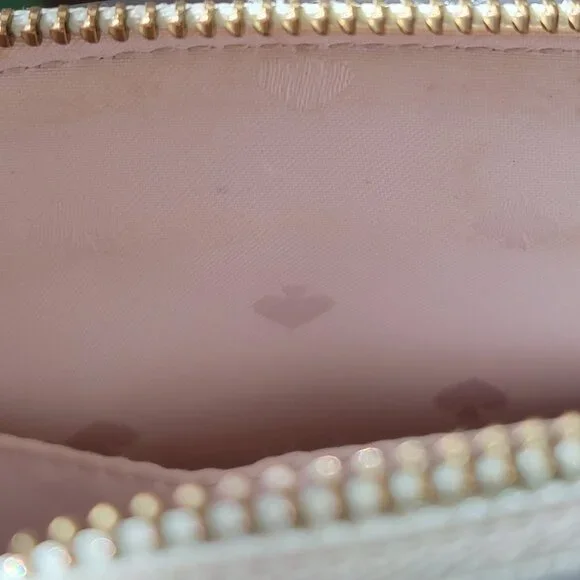 Kate Spade ♠️ White Leather & Woven Straw Dome Satchel Crossbody Gold Hardware - Picture 11 of 14